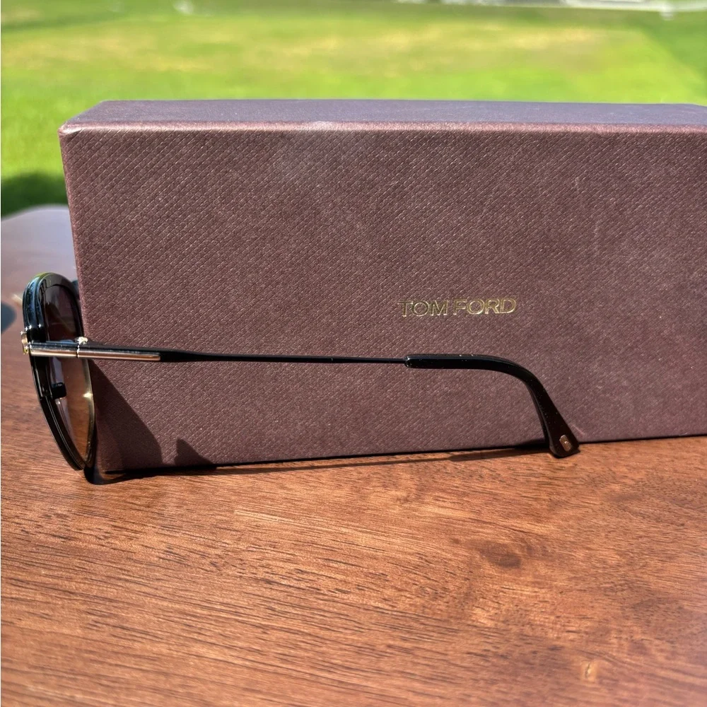 Tom Ford Women's Black Cat-Eye Sunglasses with Dark Lenses